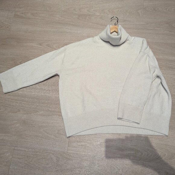 H&M Sweaters - h&m white Turtleneck Sweater ribbed business casual normcore basics chic